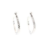 Load image into Gallery viewer, Silver Square Textured Hoop Earrings (SI3495)
