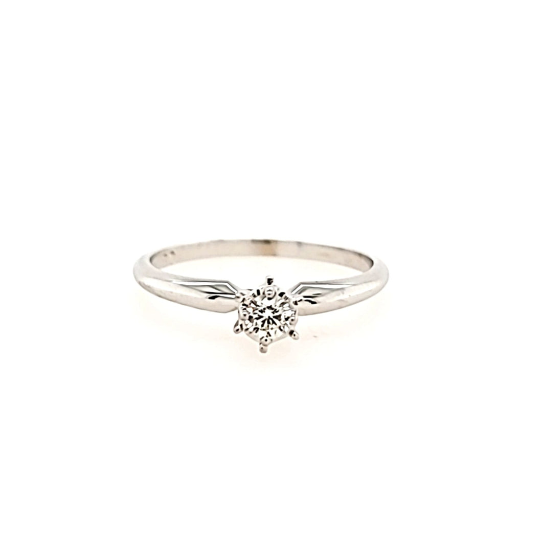 14k White Gold Diamond Solitaire Engagement Ring (I2575)