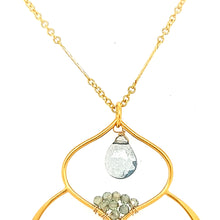 Load image into Gallery viewer, AVF Gold Moroccan Inspired Kyanite, Tourmaline, Moss Aqua Necklace (SI3696)
