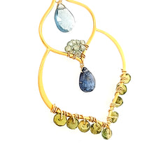 Load image into Gallery viewer, AVF Gold Moroccan Inspired Kyanite, Tourmaline, Moss Aqua Necklace (SI3696)
