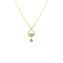 Load image into Gallery viewer, AVF Gold Petite Moroccan Style Beaded Apatite &amp; Blue Topaz Drop Necklace (SI3714)
