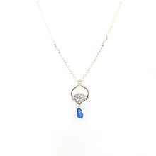 Load image into Gallery viewer, AVF Silver Petite Moroccan Inspired Beaded Labradorite &amp; Kyanite Drop Necklace (SI3705)
