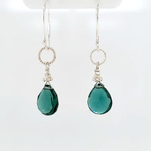 Load image into Gallery viewer, AVF Silver Twisted Ring Faceted Green Quartz Drop Earrings (SI3771)
