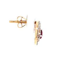 Load image into Gallery viewer, 18k Rose Gold Ruby &amp; Diamond Twist Stud Earrings (I5971)
