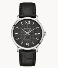 Load image into Gallery viewer, Bulova Men's 'Hudson' Black Face & Black Leather Band Watch (I9142)