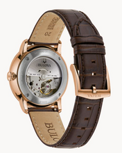 Load image into Gallery viewer, Bulova Men's 'Hudson' Rose Gold & Brown Leather Watch (I9140)