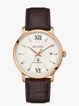 Load image into Gallery viewer, Bulova Men's 'Hudson' Rose Gold & Brown Leather Watch (I9140)