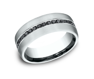 14k White Gold & Black Diamond Ring (I547)