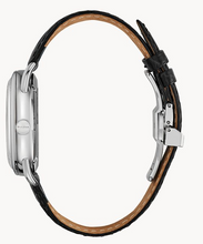 Load image into Gallery viewer, Bulova Limited Edition "Commodore" Black Leather & Stainless Steel Watch (I5723)