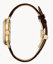 Load image into Gallery viewer, Bulova Limited Edition "Commodore" Brown Leather & Gold Watch (I5790)