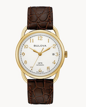 Load image into Gallery viewer, Bulova Limited Edition "Commodore" Brown Leather & Gold Watch (I5790)