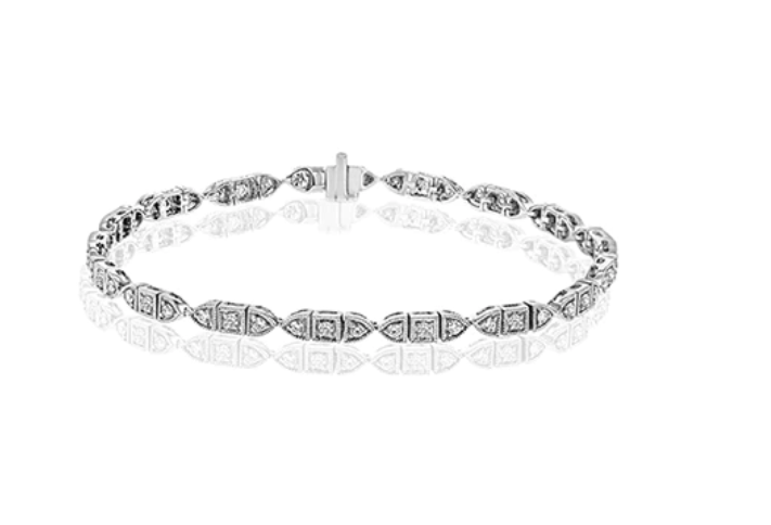14k White Gold Diamond Marquise Pod Bracelet (I6820)