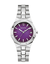 Load image into Gallery viewer, Bulova 'Prestige' Purple Face Stainless Steel Women's Watch (I9176)