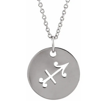 Load image into Gallery viewer, Sterling Silver Zodiac Cutout Necklaces
