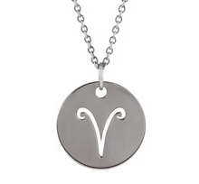 Load image into Gallery viewer, Sterling Silver Zodiac Cutout Necklaces
