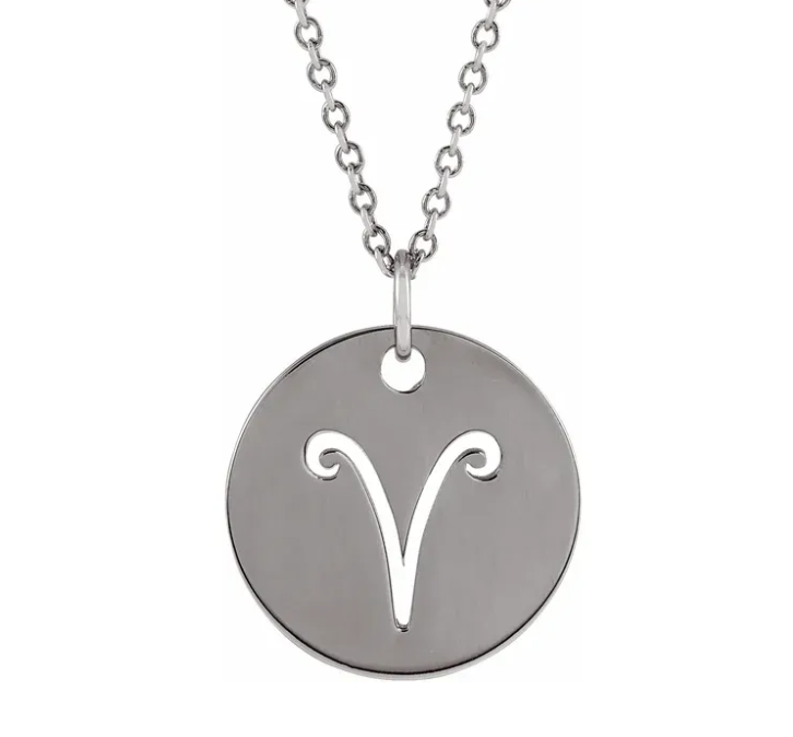 Sterling Silver Zodiac Cutout Necklaces