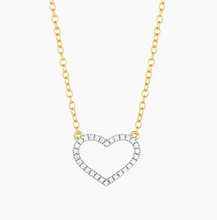 Load image into Gallery viewer, Ella Stein Sterling Silver/Gold Plated &quot;True Love Always&quot; Diamond Heart Necklace
