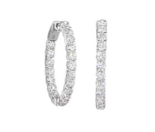 Load image into Gallery viewer, Kelly Waters Platinum Finish Inside Out CZ Hoop Earrings  (SI6030)
