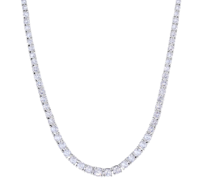 Kelly Waters Platinum Finish CZ Tennis Necklace 18