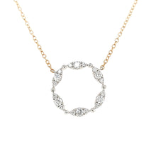 Load image into Gallery viewer, 14k Yellow Gold Diamond Pod Negative Space Circle Necklace (I7107)
