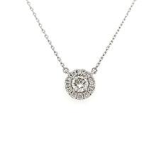 Load image into Gallery viewer, 14k White Gold Diamond Halo Solitaire Necklace (I7420)
