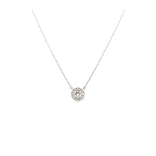 Load image into Gallery viewer, 14k White Gold Diamond Halo Solitaire Necklace (I7420)

