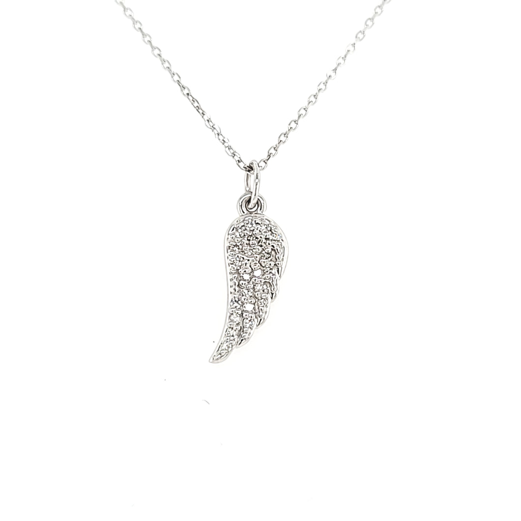 White Gold Diamond Wing Necklace (I6436)