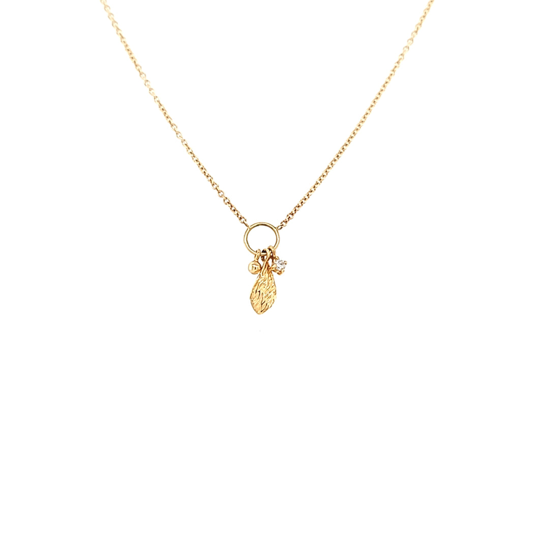 Yellow Gold Petite Diamond Charm Necklace (I5963)