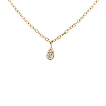 Load image into Gallery viewer, 14k Yellow Gold Pear Shaped Dangle Station Necklace (I7481)
