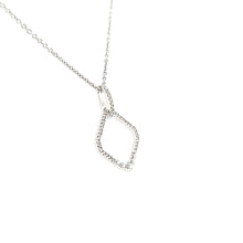 Load image into Gallery viewer, White Gold Diamond Negative Space Beaded Detail Necklace (I6466)
