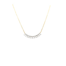 Load image into Gallery viewer, Yellow Gold Curved Fan Diamond Necklace (I6481)
