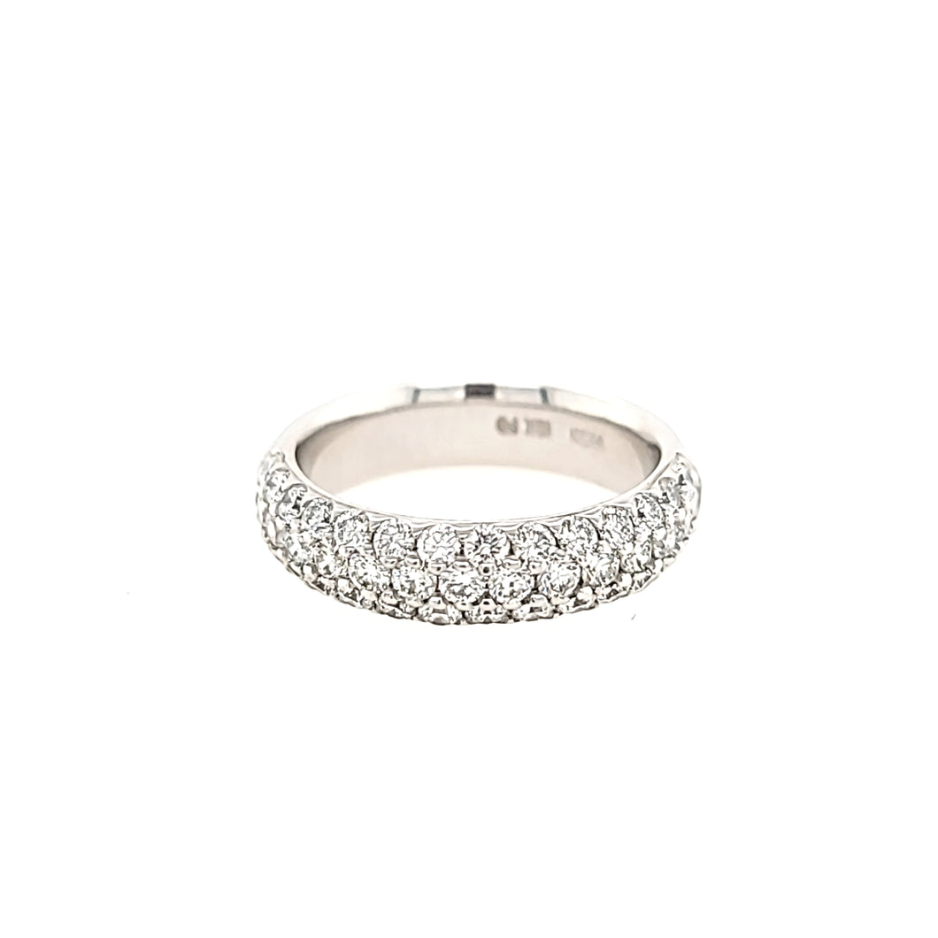 18k White Gold Pave Diamond Curved Ring (I397)