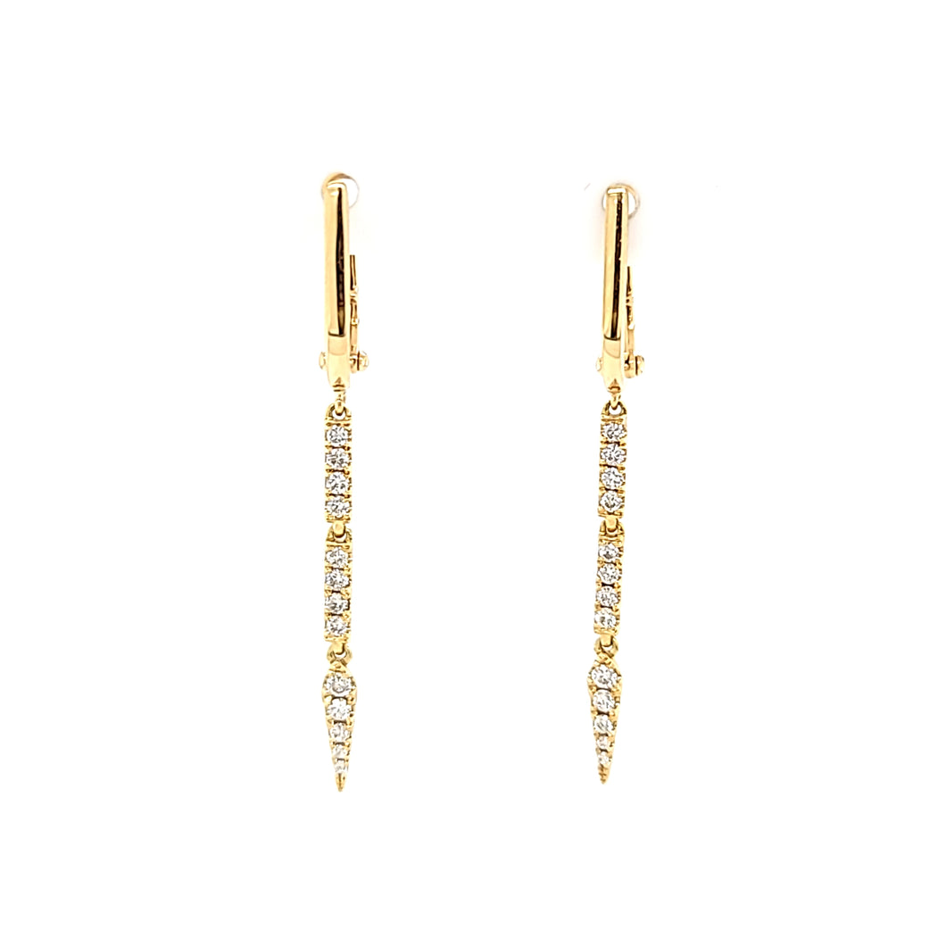 18k Yellow Gold Diamond Dangle Earrings (I7685)