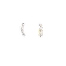 Load image into Gallery viewer, Two Tone Diamond Twist Huggie Earrings (I6226)
