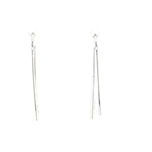 Load image into Gallery viewer, White Gold Diamond Bar Wire Earrings (I7591)
