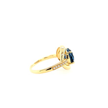Load image into Gallery viewer, Yellow Gold 3.12ct London Blue Topaz &amp; Diamond Ring (I7720)

