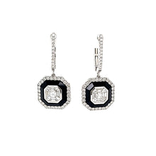 Load image into Gallery viewer, 18k White Gold Onyx &amp; Diamond Earrings (I7712)
