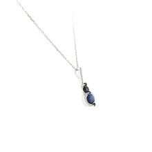Load image into Gallery viewer, White Gold Sapphire &amp; Diamond Necklace (I18)

