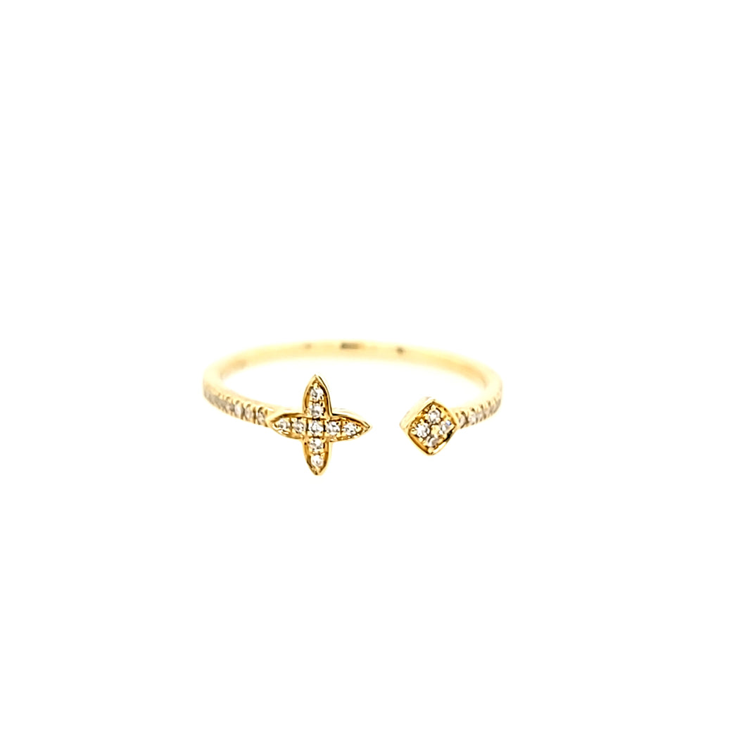 Yellow Gold Diamond Star Ring (I6618)