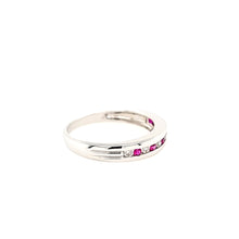 Load image into Gallery viewer, 14k White Gold Diamond &amp; Ruby Stacker Ring (I897)
