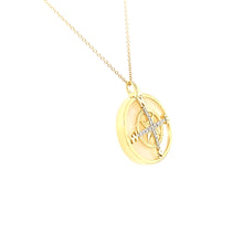 Load image into Gallery viewer, 14k Yellow Gold Mother of Pearl Journey Compass Necklace (I7845)
