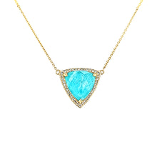 Load image into Gallery viewer, 18k Yellow Gold Amazonite &amp; Diamond Necklace (I8400)
