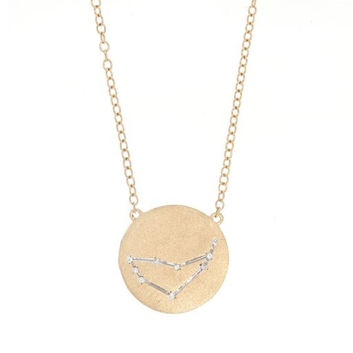 Ella Stein Matte Gold Diamond Capricorn Constellation Necklace (SI3256)