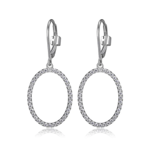 Load image into Gallery viewer, ELLE CZ Oval Dangle Earrings (SI2728)
