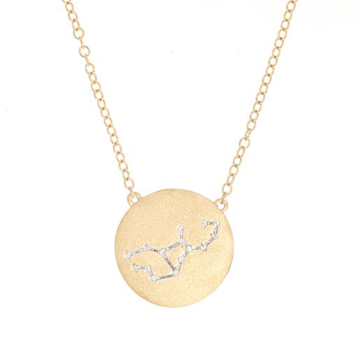 Ella Stein Matte Gold Diamond Virgo Constellation Necklace (SI3249)