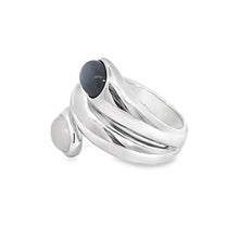 Load image into Gallery viewer, Sterling Silver Rhodium Plated Gray &amp; White Moonstone Wraparound Ring (I8780)
