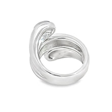 Load image into Gallery viewer, Sterling Silver Rhodium Plated Gray &amp; White Moonstone Wraparound Ring (I8780)
