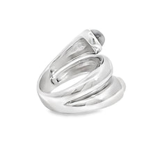 Load image into Gallery viewer, Sterling Silver Rhodium Plated Gray &amp; White Moonstone Wraparound Ring (I8780)
