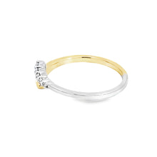 Load image into Gallery viewer, 14k Two Tone Gold Wraparound Ring with Pave Diamonds (I8802)
