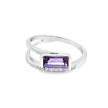 Load image into Gallery viewer, 14k White Gold Amethyst &amp; Diamond Wraparound Ring (I8796)
